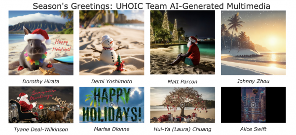 A collection of UHOIC Team members' AI multimedia creation